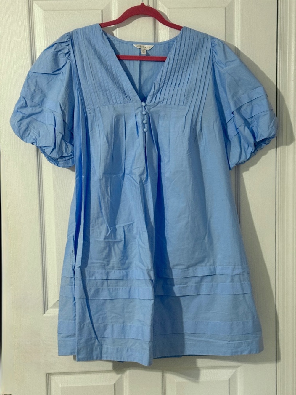 crown & ivy Sky Blue Pintuck Midi Dress